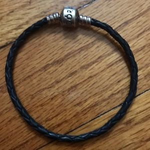 Gently used pandora leather bracelet
